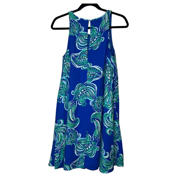 Lilly Pulitzer Paisley Wright Trapeze Tank Mini Dress Blue Crush Turquoise Small - Picture 3 of 8